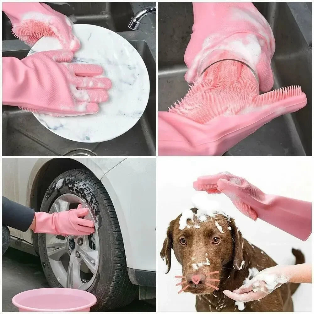 Multi-Purpose Silicone Scrubber Gloves